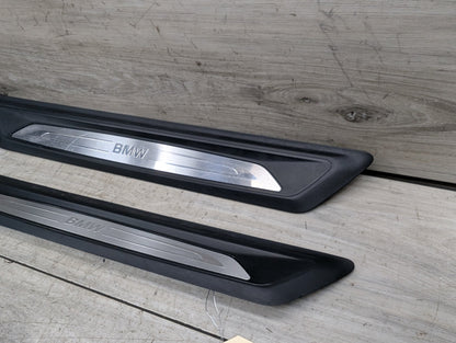 2012-2018 BMW 340i F30 Front Left Right Scuff Plate Door Sill SET 7410460