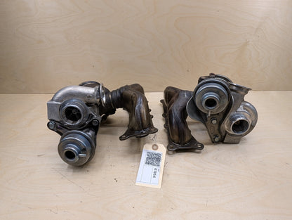 2007-2013 BMW E93 335i N54B30A Engine Motor Turbo Charger w/ Manifold SET 7331333