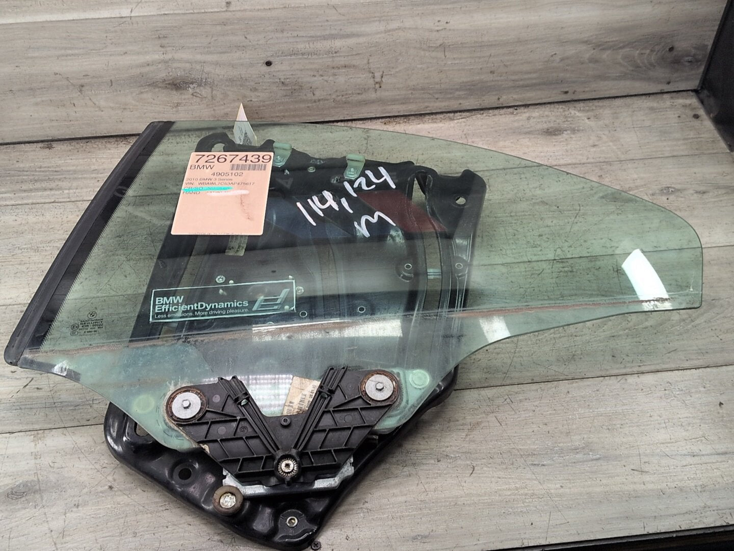 *07-13 OEM BMW E93 335 M3 Convertible Rear Left Driver Side Window Glass