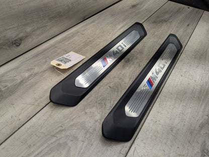 18-21 OEM BMW G01 G02 M40i X3 X4 Front Right Left Door Sills Cover Trim Pair