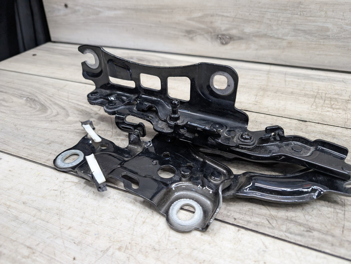 19-24 OEM BMW G20 Front Left Right Bonnet Hood Hinges Black Pair SET