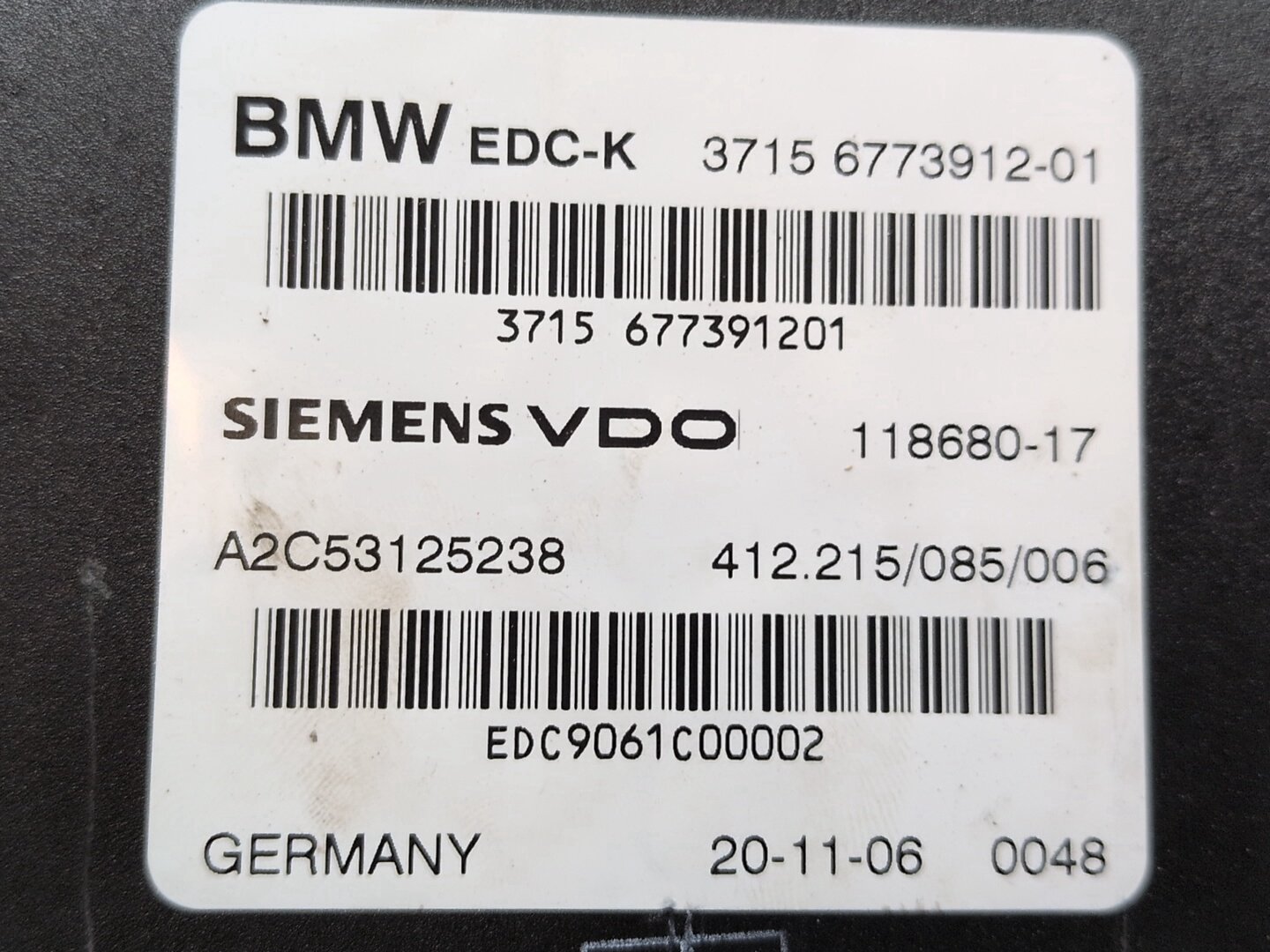 2004-2010 BMW M6 E64 Suspension Module 6773912 OEM