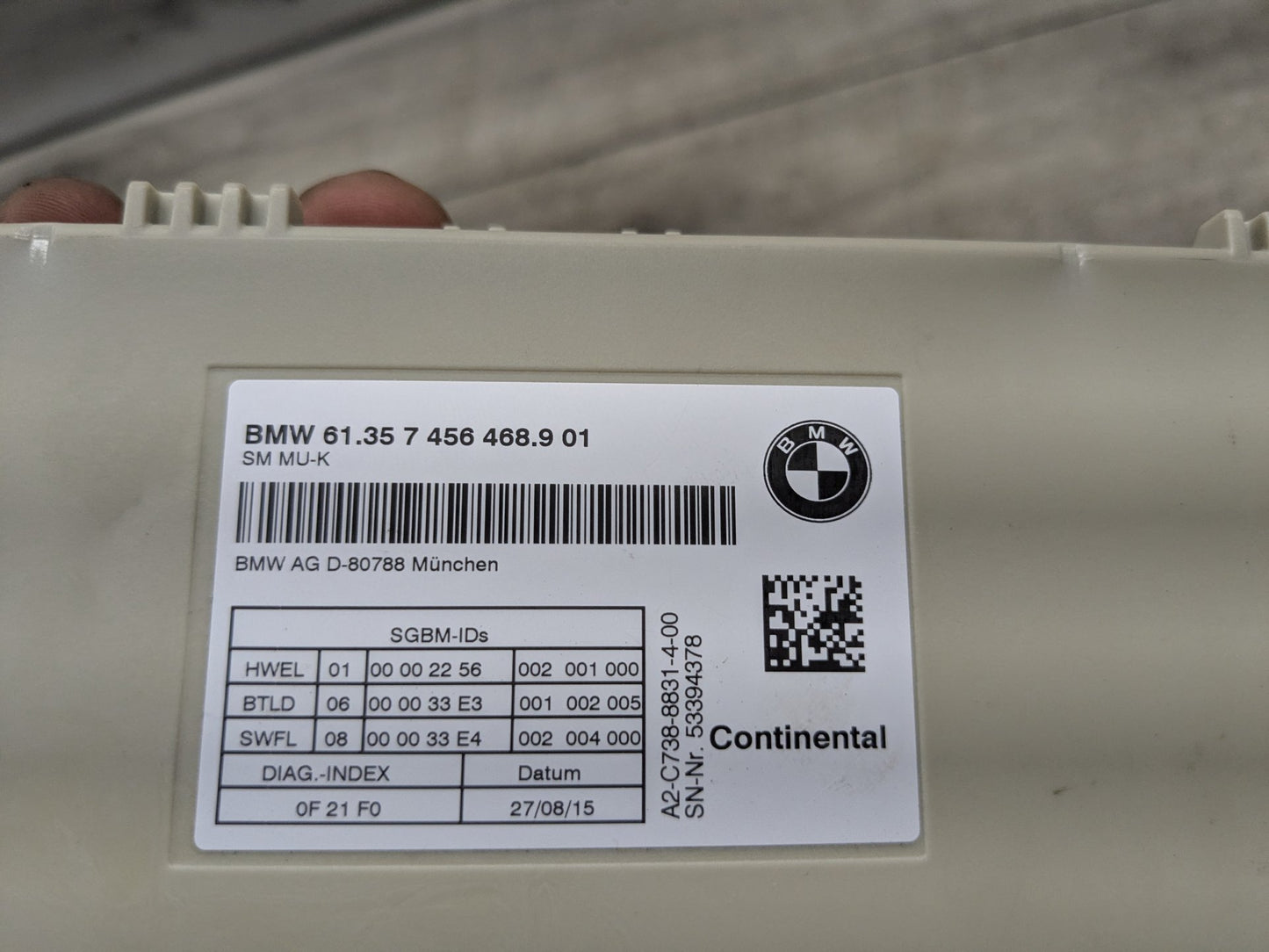 16-19 OEM BMW G11 G12 740 750 B7 Left Driver or Right Passenger Seat Module
