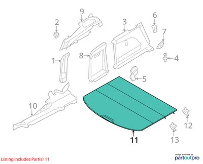 2015-2019 BMW X6 F86 Rear Upper Trunk Cargo Panel Cover 9133316