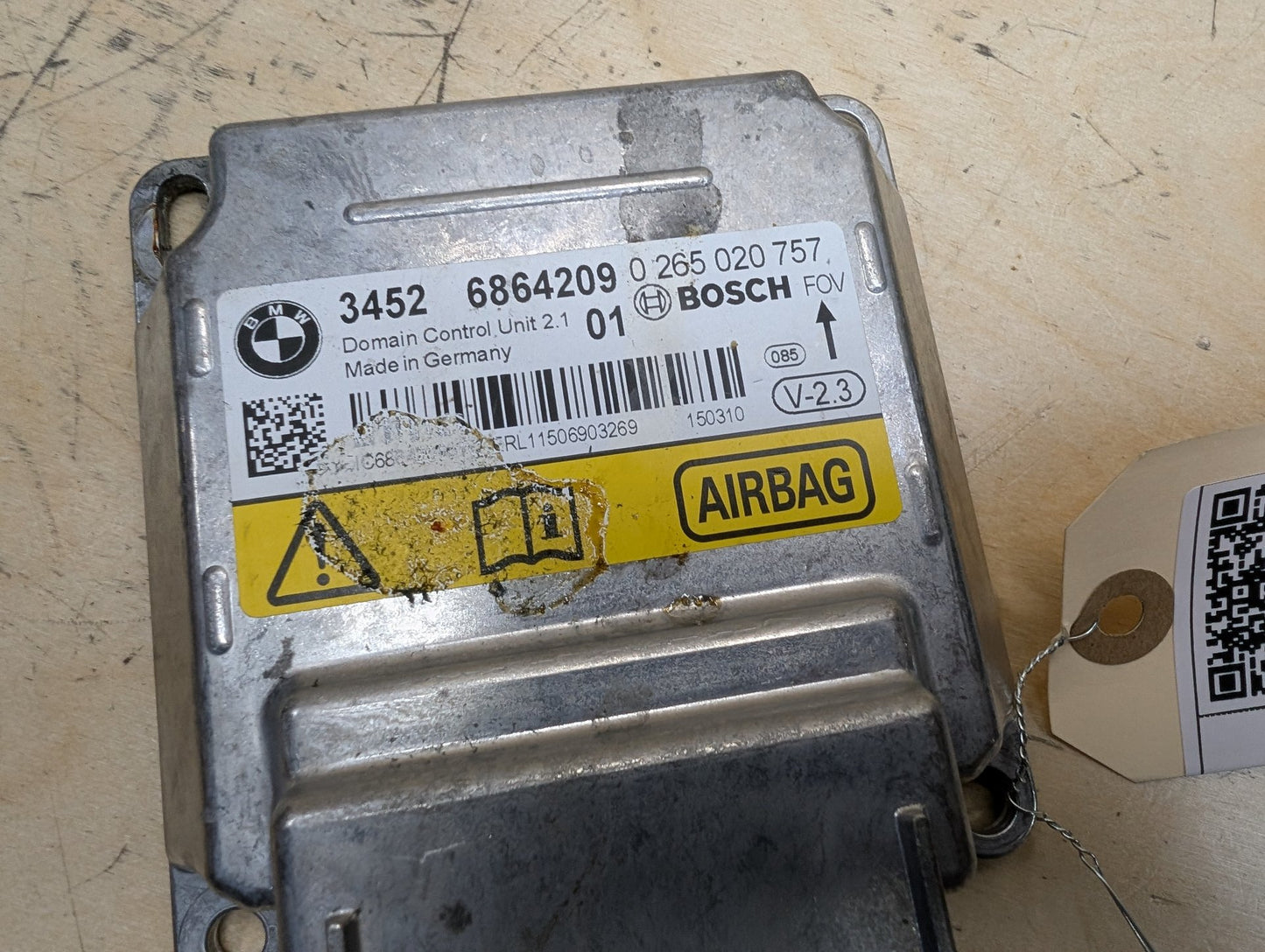 2012-2018 BMW 320i F30 SRS Airbag Air Bag Module 6864209