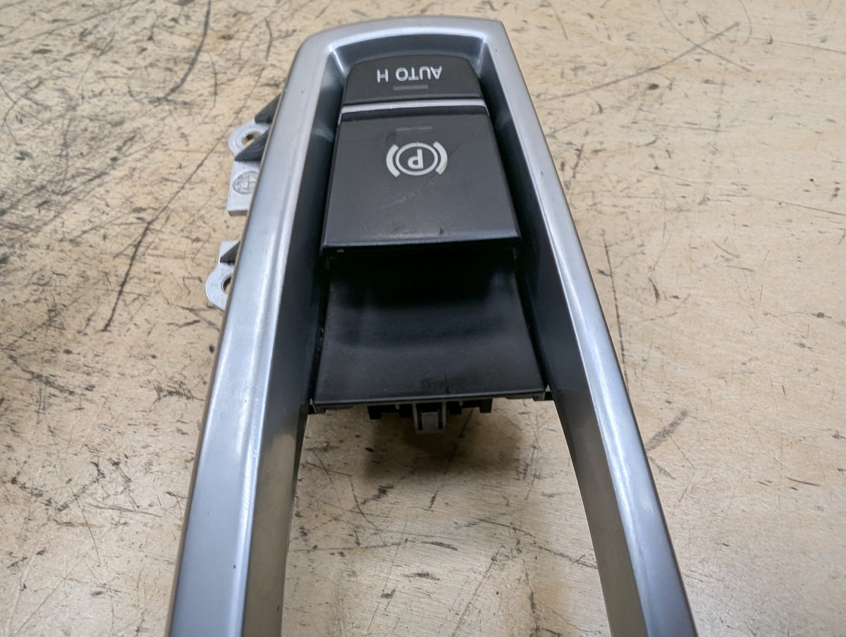 OEM BMW F10 F15 F16 X5 X6 Parking Emergency Brake Auto Hold Switch w/ Trim Panel