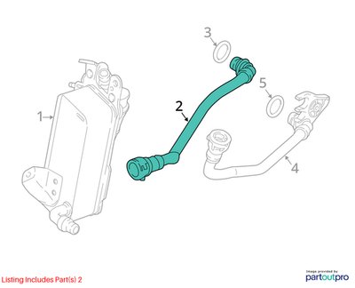 PRE-LCI OEM BMW G01 G12 G30 X3 Transmission Oil Cooler Inlet Outlet Hose B46 B58