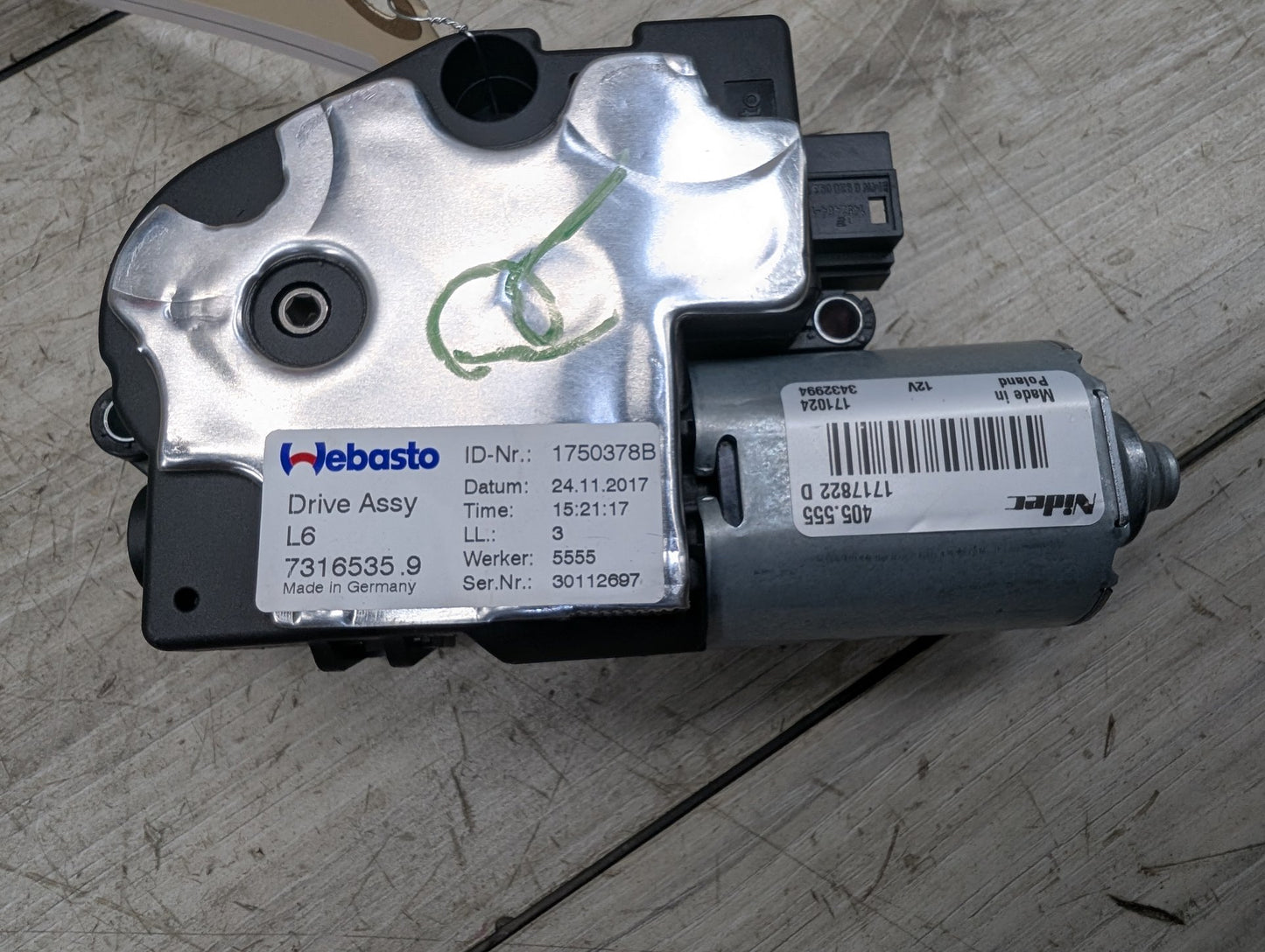 2017-2023 BMW 530i G30 Sunroof Sun Roof Glass Motor 7316535