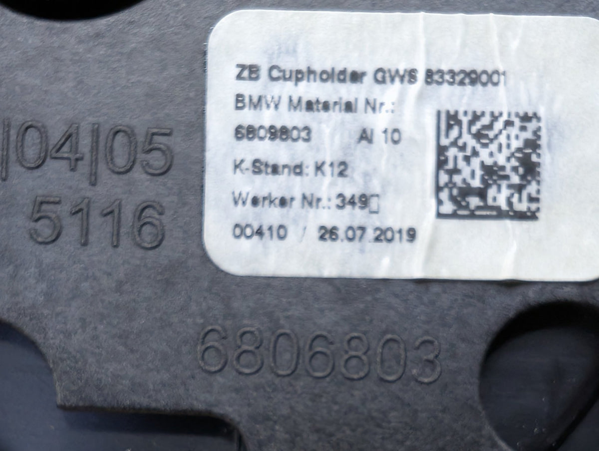 2019-2026 BMW M340i G20 Center Console Cup Holder 6806803 OEM