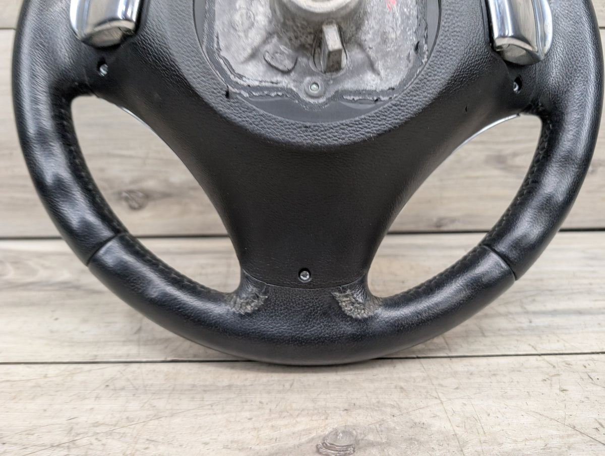 *06-10 OEM BMW E90 E92 E93 Sport Steering Wheel Black LEATHER w/ Shifters OEM
