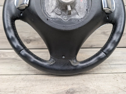 *06-10 OEM BMW E90 E92 E93 Sport Steering Wheel Black LEATHER w/ Shifters OEM