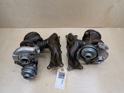 2007-2013 BMW E93 335i N54B30A Engine Motor Turbo Charger w/ Manifold SET 7331333
