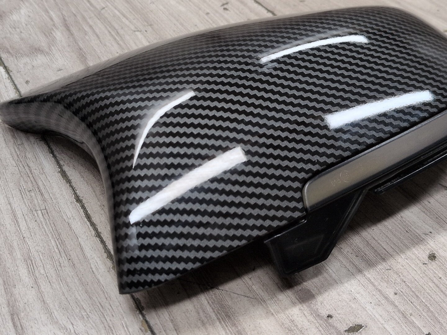 2011-2016 BMW 535i F10 Front Left Right Side Mirror Cap Covers Carbon Style SET