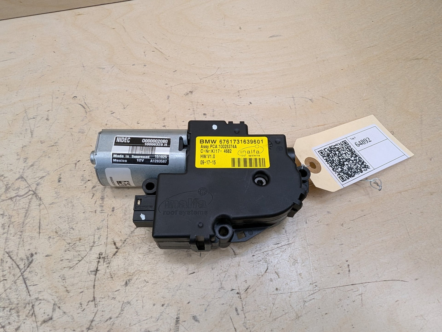 OEM BMW MINI E84 F15 F25 F54 F55 F56 F60 Panoramic Sunroof Drive Motor Actuator