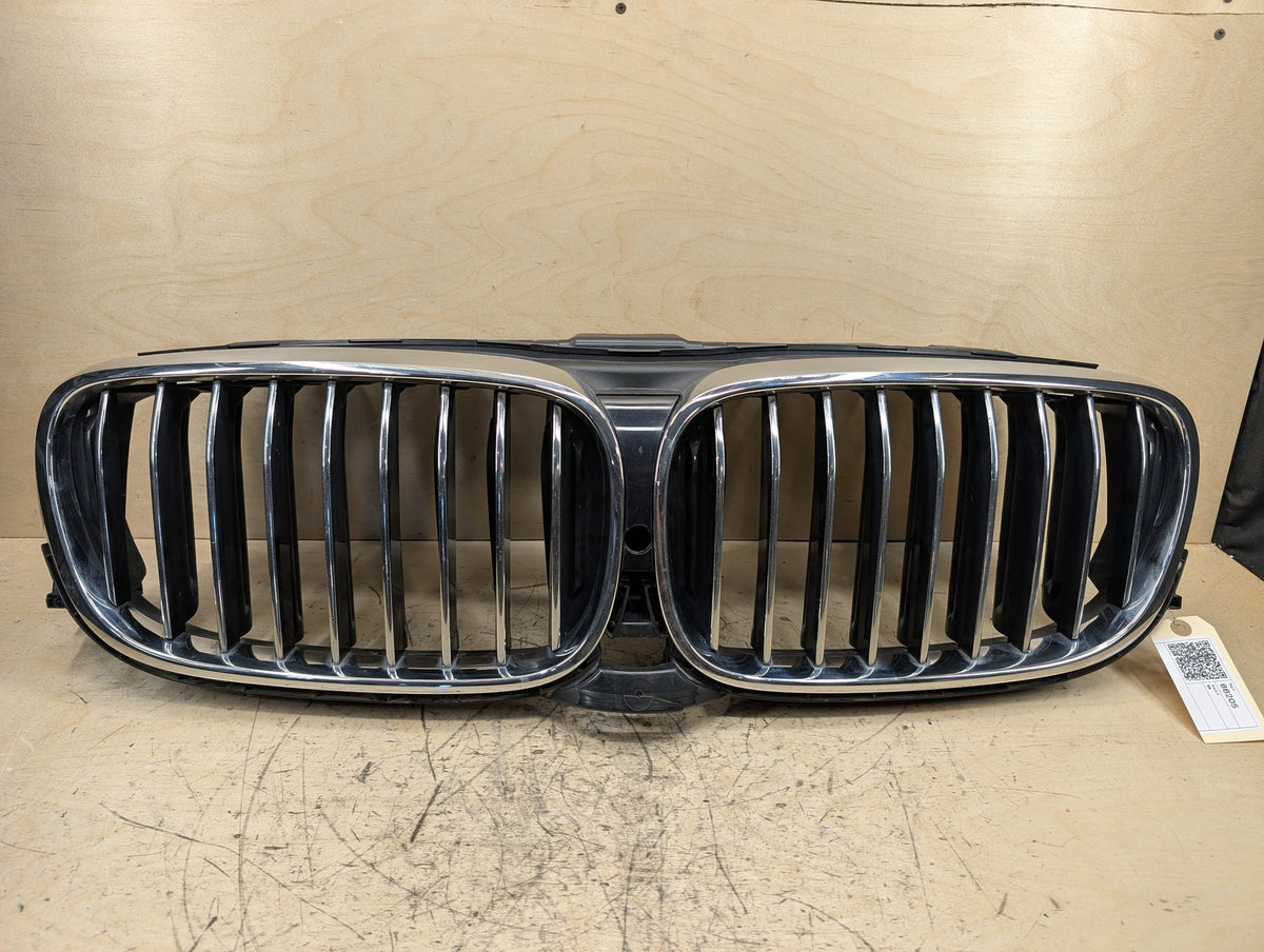 2016-2019 BMW 740i G12 Front Left Right Upper Bumper Cover Kidney Grilles SET 8091760 OEM