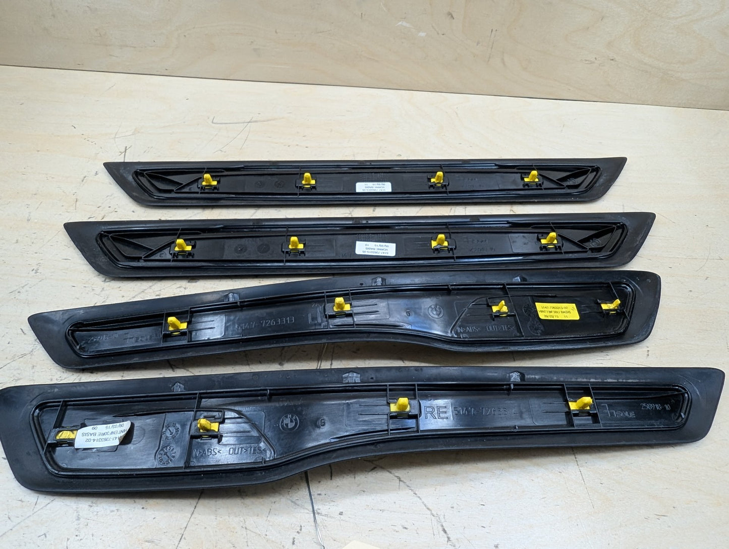 2012-2018 BMW 320i F30 Front Rear Left Right Scuff Plate Door Sill SET 7263315