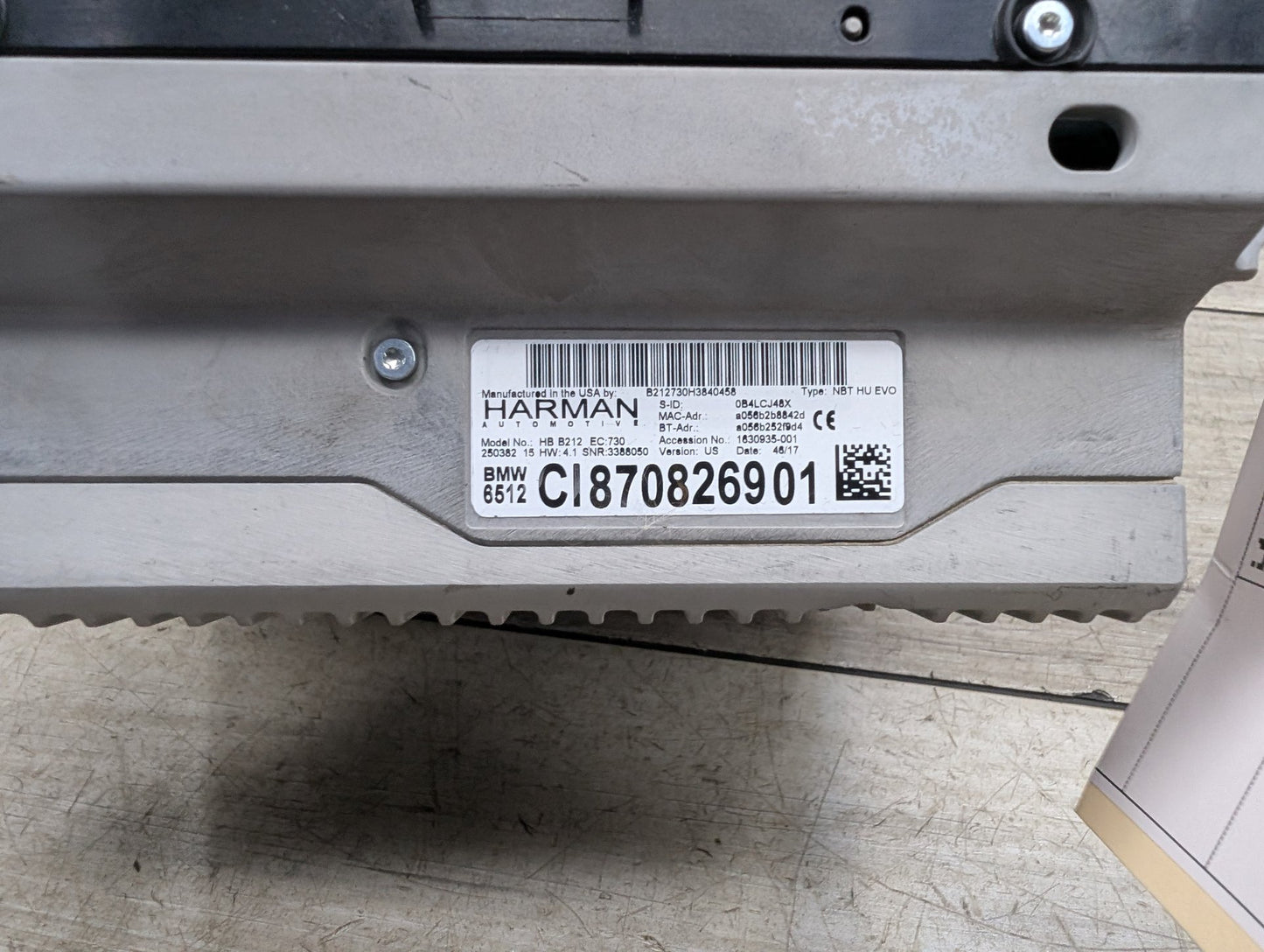 OEM BMW F90 G01 G12 G30 X3 M5 Navigation NBT EVO HU Radio Audio CD Head Unit 4.1