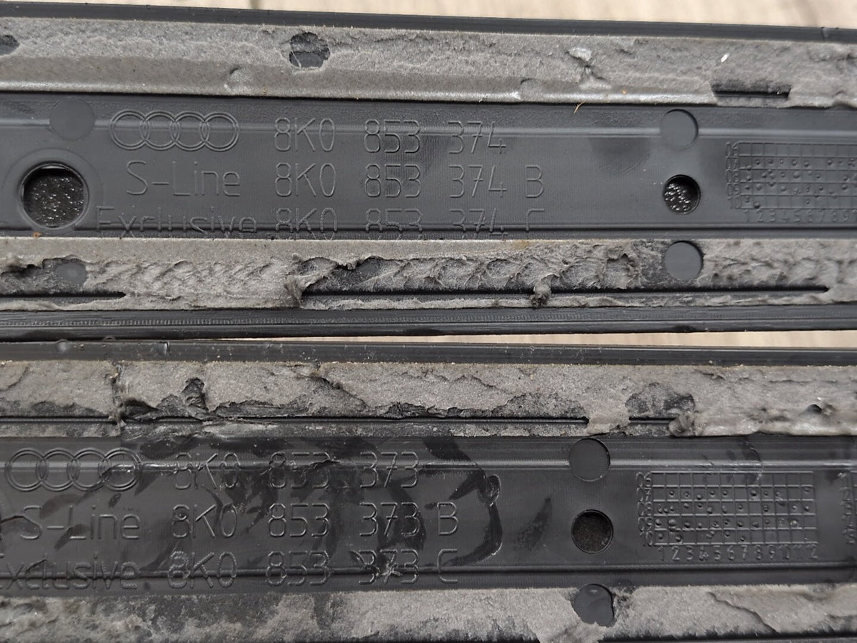 2010-2016 Audi S4 B8 Front Rear Left Right Scuff Plate Door Sill SET 8K0853376 OEM