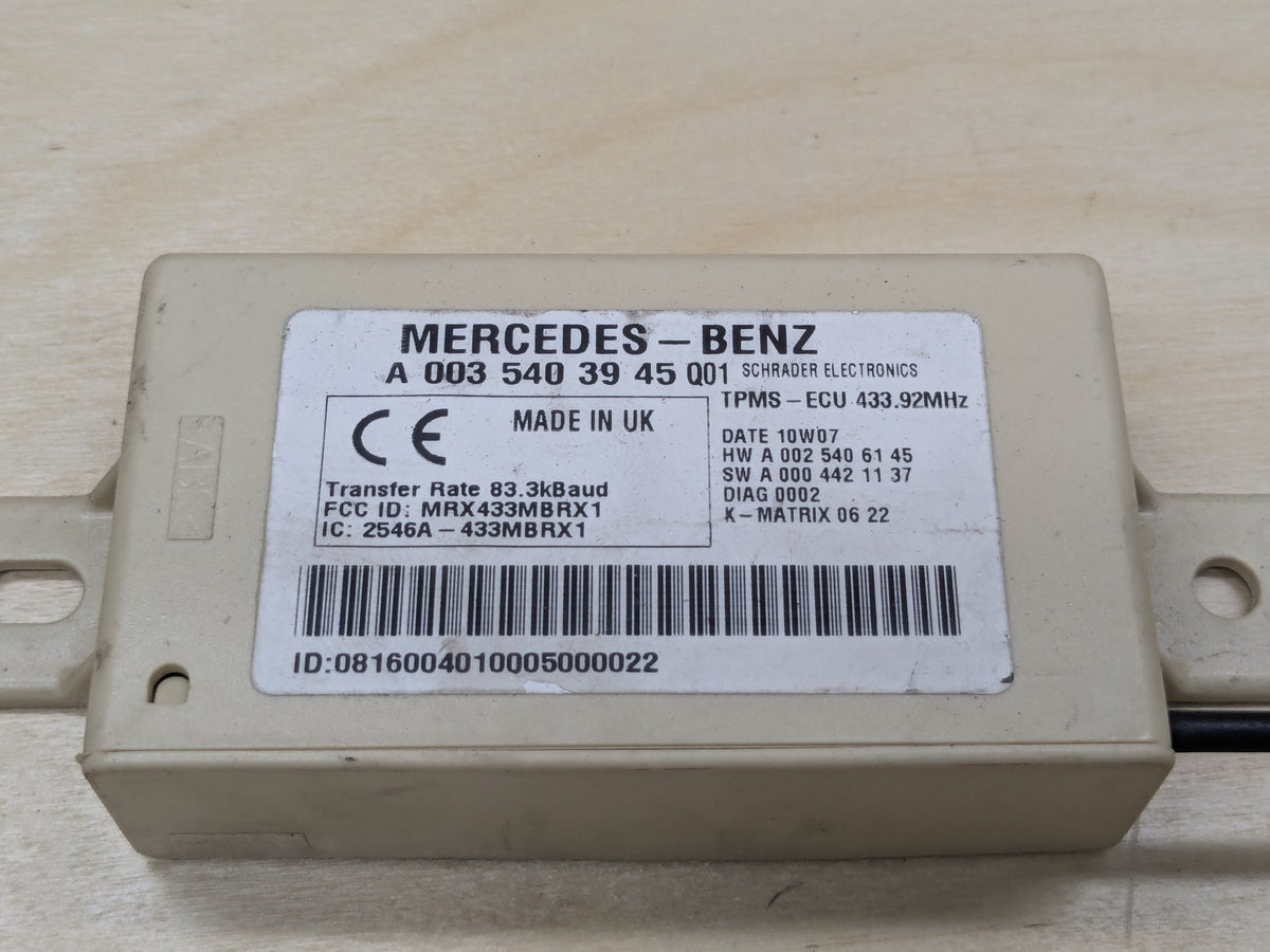 2009-2011 Mercedes-Benz SLK-Class R171 TPMS Module A0035403945 OEM