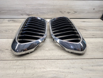 17-20 OEM BMW G30 530 540 Front Bumper Upper Kidney Grille Pair SET