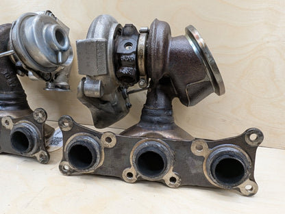2007-2013 BMW E93 335i N54B30A Engine Motor Turbo Charger w/ Manifold SET 7331333