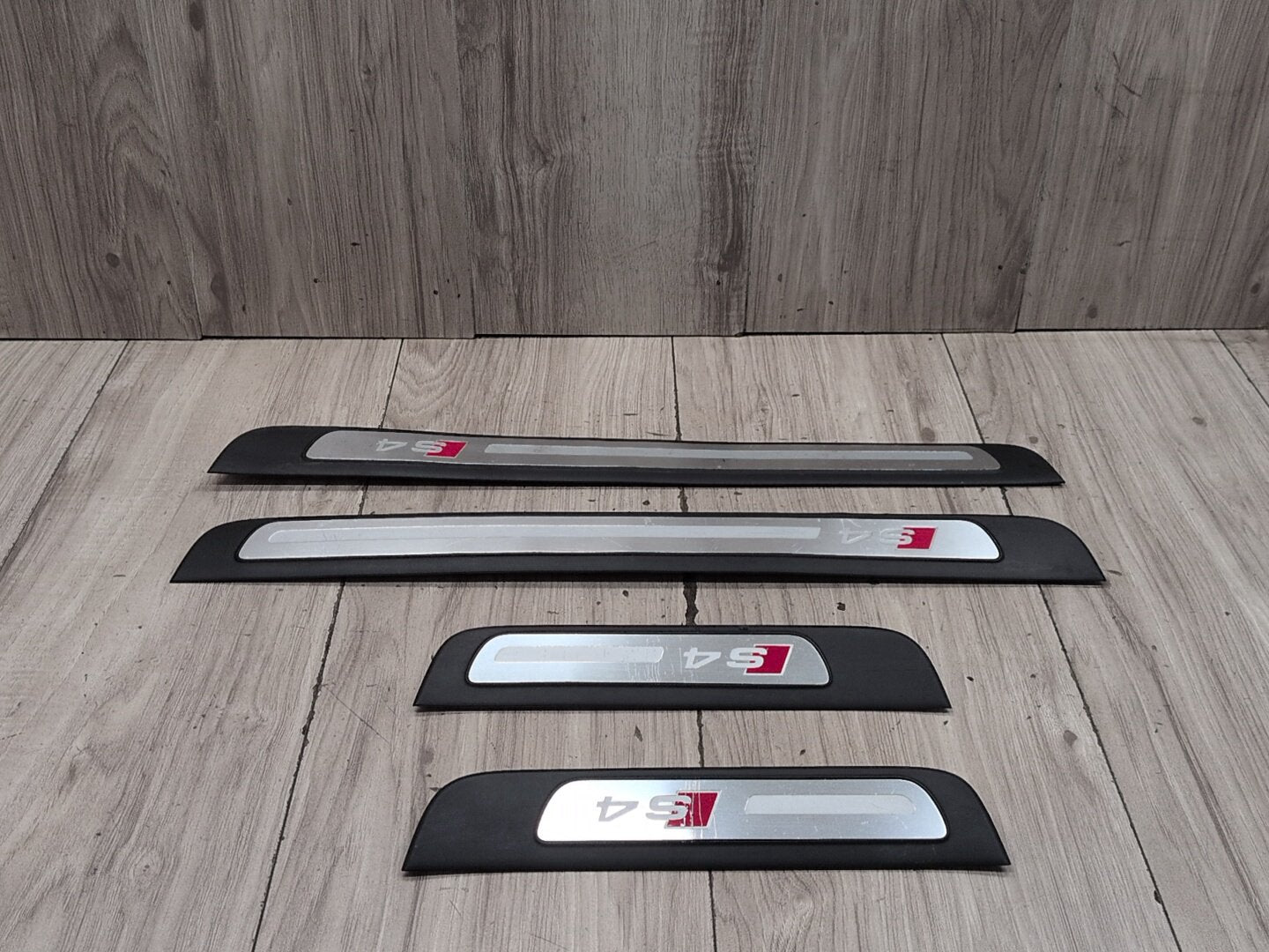 2010-2016 Audi S4 B8 Front Rear Left Right Scuff Plate Door Sill SET 8K0853376 OEM
