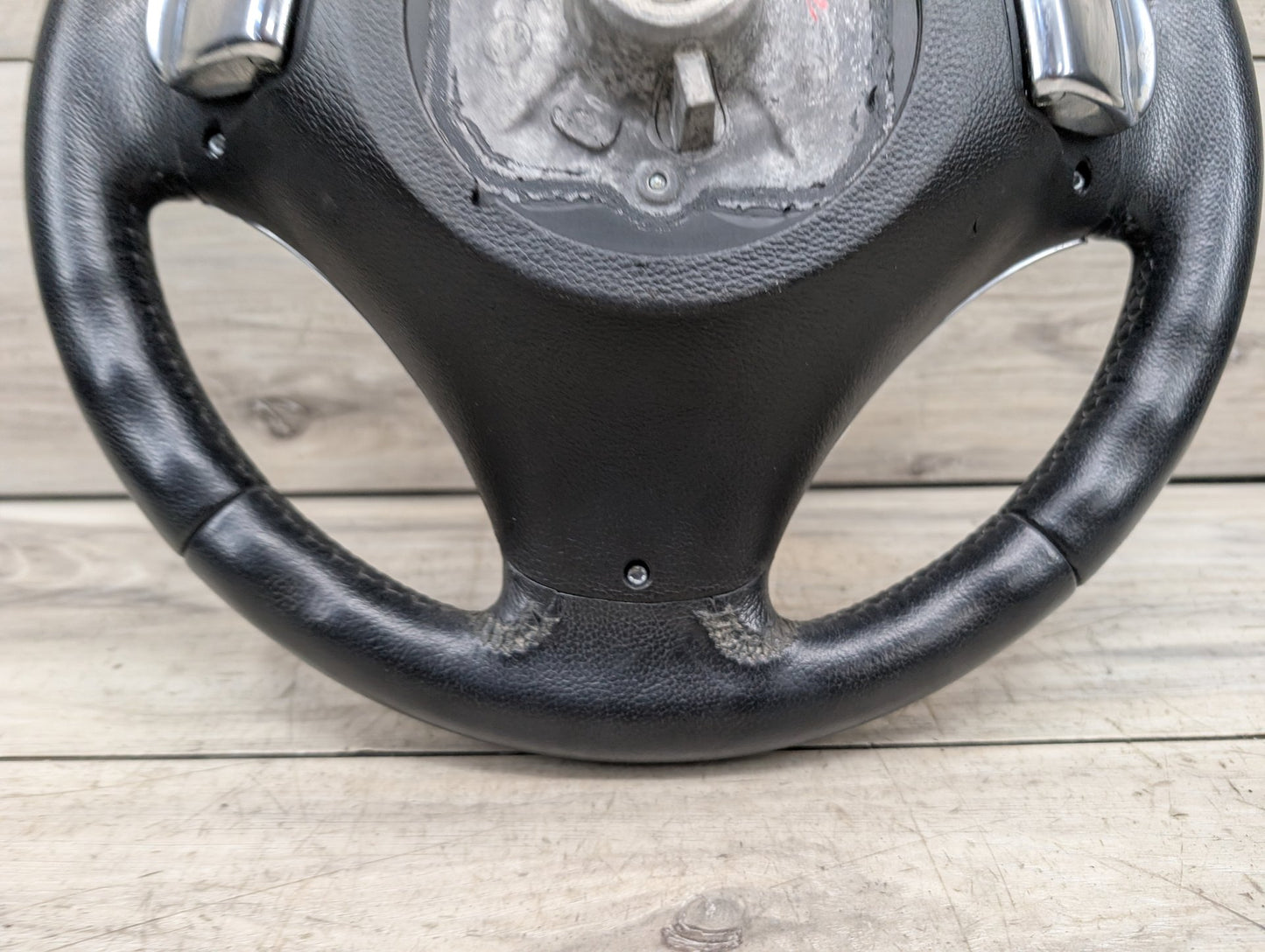 *06-10 OEM BMW E90 E92 E93 Sport Steering Wheel Black LEATHER w/ Shifters