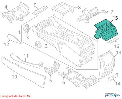 OEM BMW F95 F96 G05 G06 G07 G09 X5 X6 X7 REAR Center Console AC Air Vent Trim
