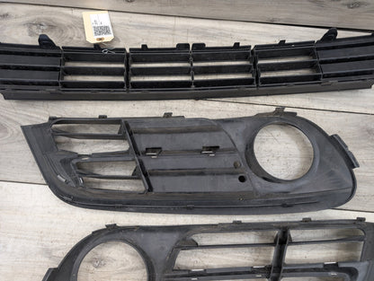 2011 - 2016 BMW 528i F10 Front Left Right Center Bumper Cover Grilles SET 7331724 N20B20O0