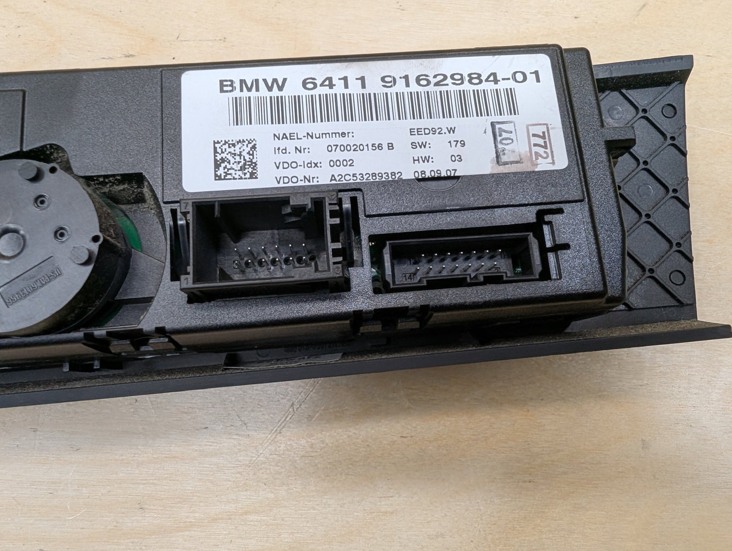 2007-2013 BMW 335i E93 Front AC Heater Climate Control Switch 9162984
