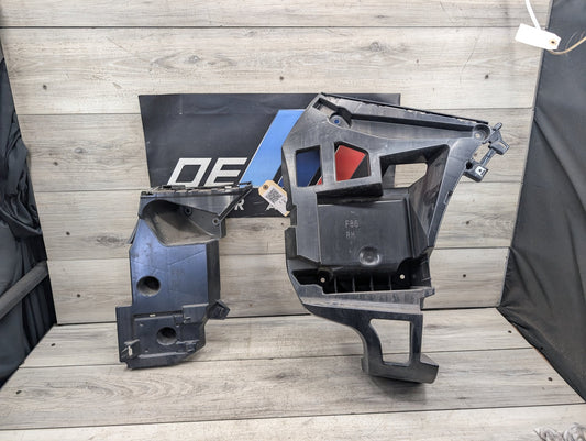 15-18 OEM BMW F86 X6M Rear Right Passenger Bumper Support Brackets Mounts Guides