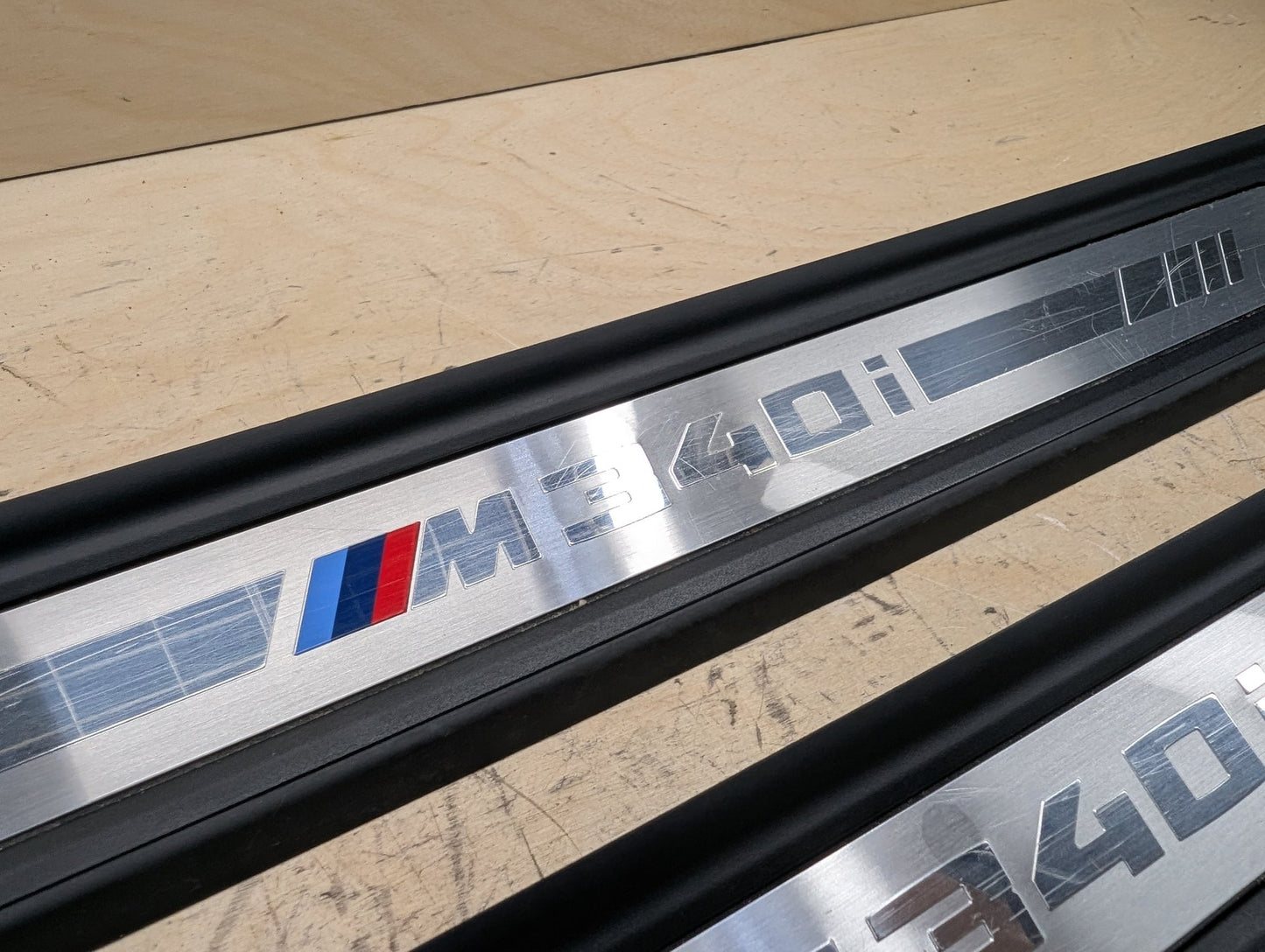 19-21 OEM BMW G20 G21 M340i Front Left Right Door Sill Plate Molding Trim PAIR