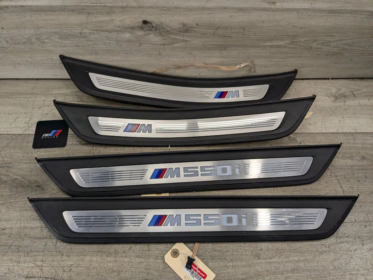 OEM BMW G30 M550 Front Rear Left Right Lighter Door Sill Plate Molding M Trim