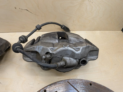 OEM BMW 335 E9X Front Left Right Brake Caliper SET w Drilled Slotted Rotors