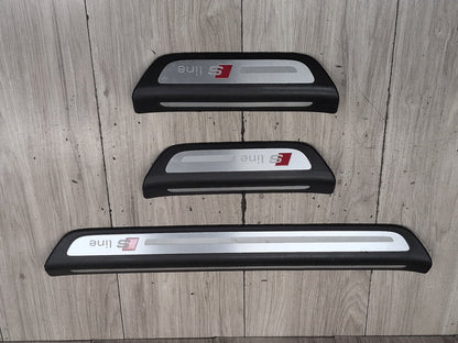2015-2018 Audi Q3 8U S Line Front Rear Left Right Scuff Plate Door Sill SET 8U0853375A