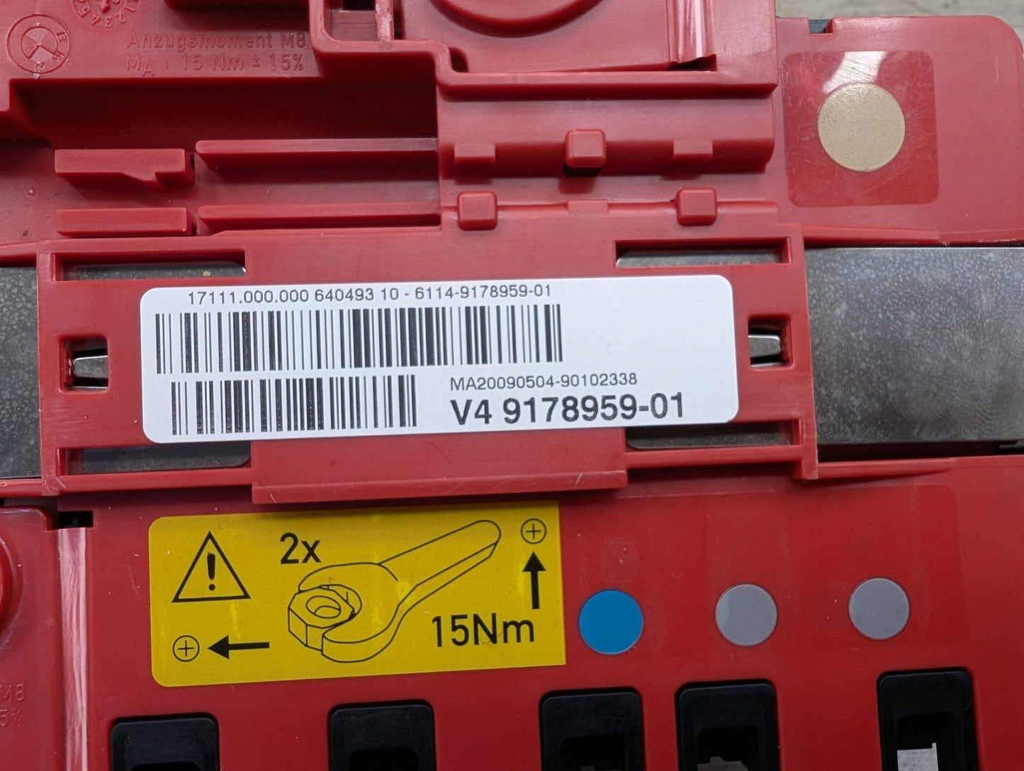 07-13 BMW X5 E70 Rear Battery B+ Terminal Junction Point Relay Fuse Box 9178959