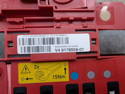 07-13 BMW X5 E70 Rear Battery B+ Terminal Junction Point Relay Fuse Box 9178959