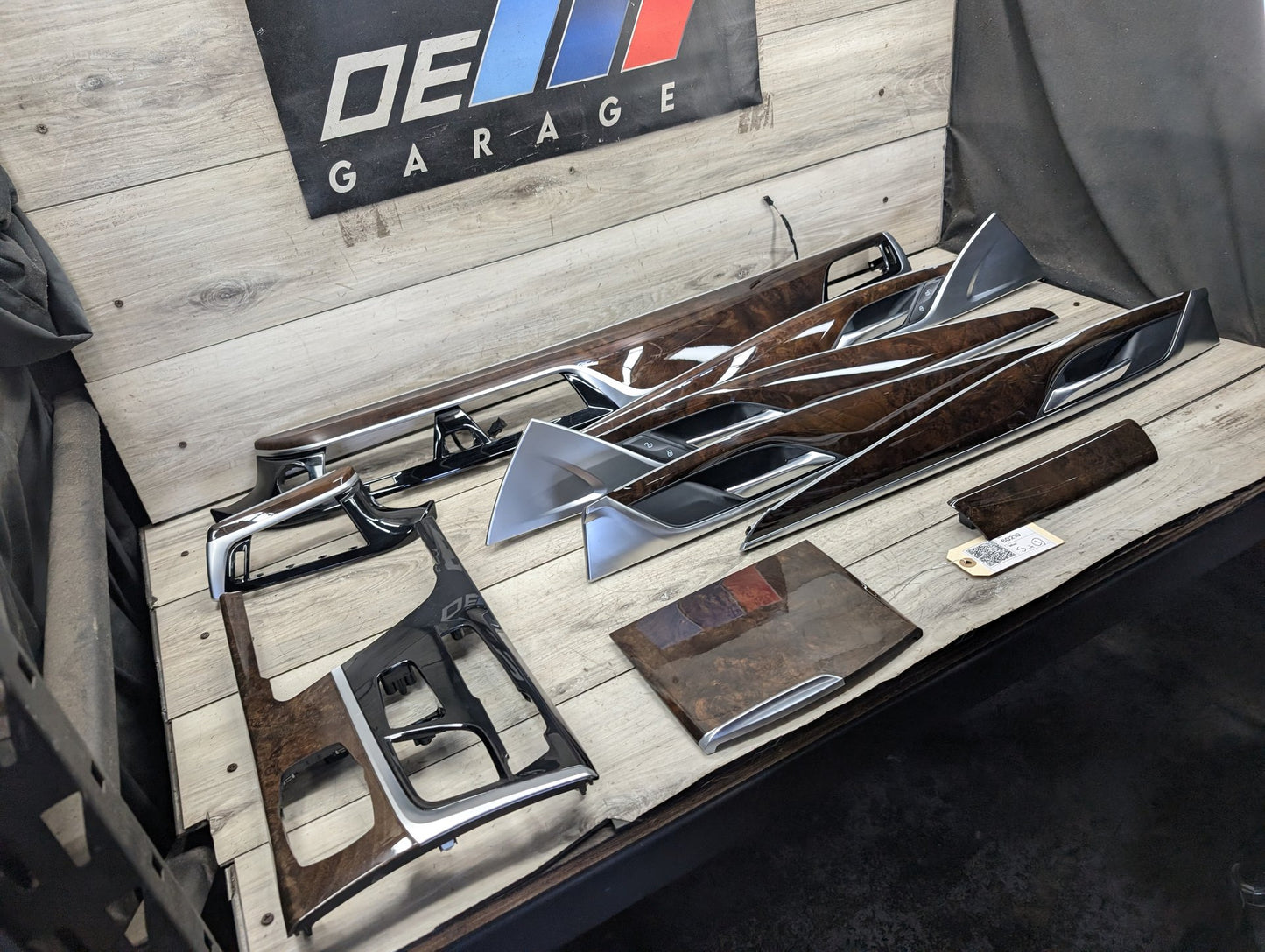 17-23 BMW 530i 540 M550 G30 Front Rear Left Right Interior Trim SET Dark Walnut Wood