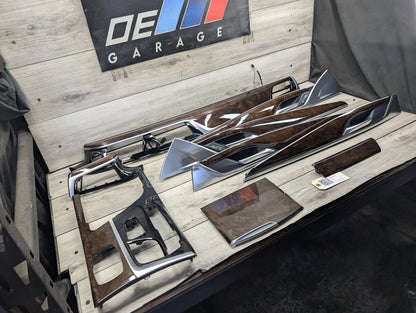 17-23 BMW 530i 540 M550 G30 Front Rear Left Right Interior Trim SET Dark Walnut Wood