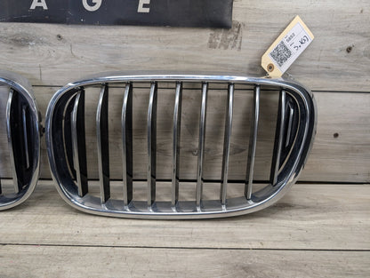 2016-2022 BMW 750Li G12 Front Left Right Upper Bumper Cover Kidney Grilles SET 7357012