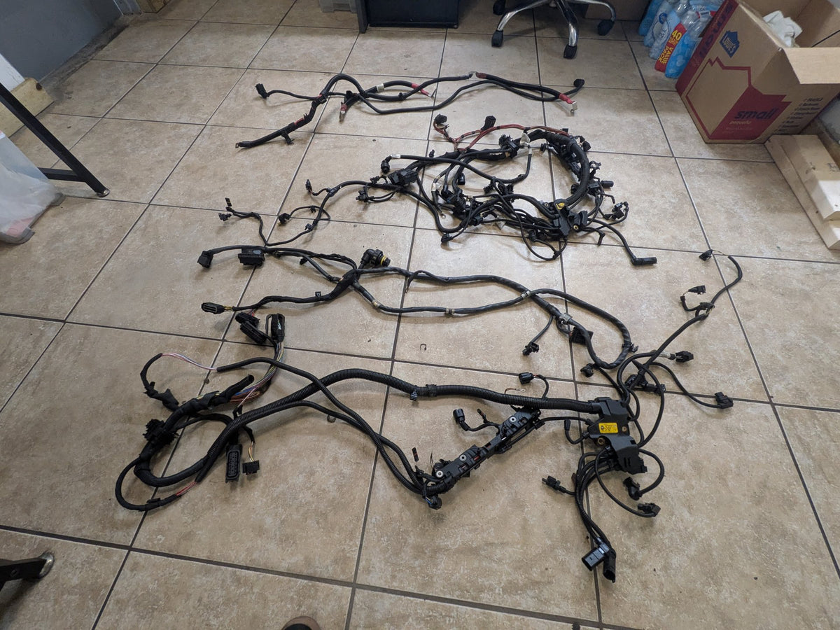 2015-2018 BMW F85 X5 S63B44T2 Engine Motor Transmission Wiring Wire Harness SET 7646837