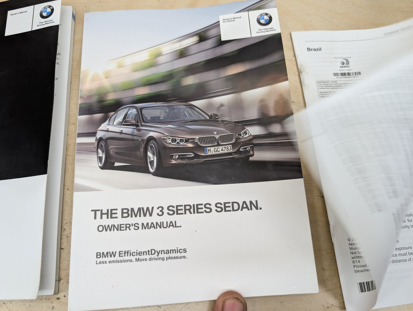 2014 BMW 328i F30- Owners Manual Books w/ Case SET