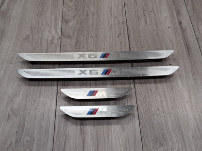 2015 - 2019 BMW X6 F86 Front Rear Left Right Scuff Plate Door Sill SET 7370423 S63B44T2