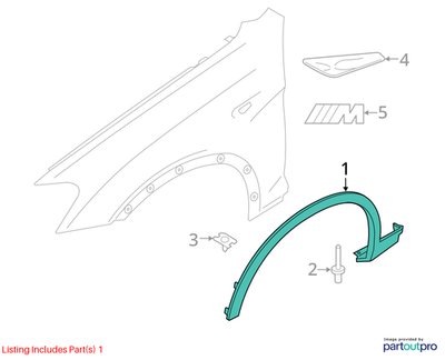 OEM BMW F25 F26 X3 X4 Front Right Passenger Fender Flare Wheel Arch Molding Trim
