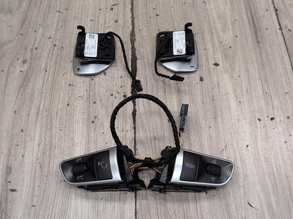 2010-2016 OEM Audi S4 B8 Steering Wheel Switch Buttons Paddle Shifters SET