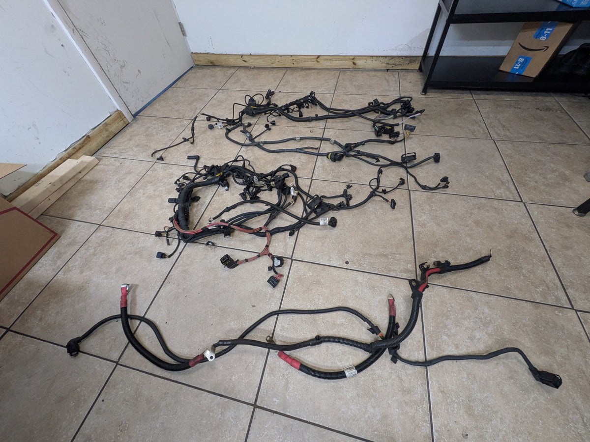 2015-2018 BMW F85 X5 S63B44T2 Engine Motor Transmission Wiring Wire Harness SET 7646837