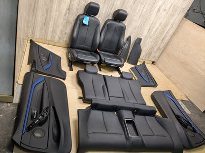14-20 OEM BMW F32 428 430 435 440 M SPORT Black Front Rear Seats Door Panels SET