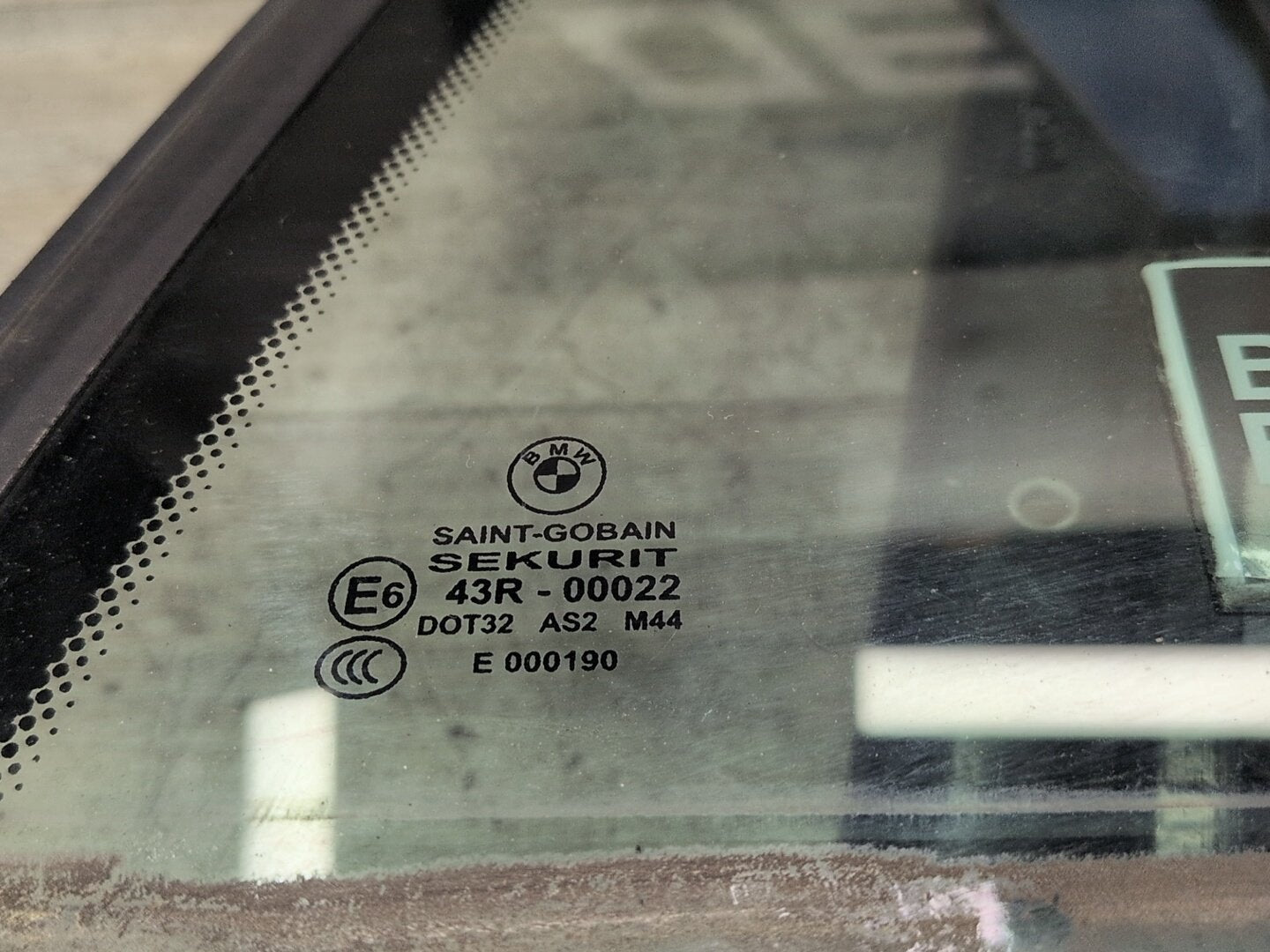 *07-13 OEM BMW E93 335 M3 Convertible Rear Left Driver Side Window Glass
