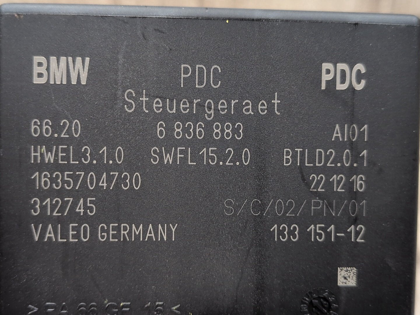 2014 - 2018 BMW X5 F85 PDC Park Assist Control Module 6836883 S63B44T2