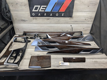17-23 BMW 530i 540 M550 G30 Front Rear Left Right Interior Trim SET Dark Walnut Wood